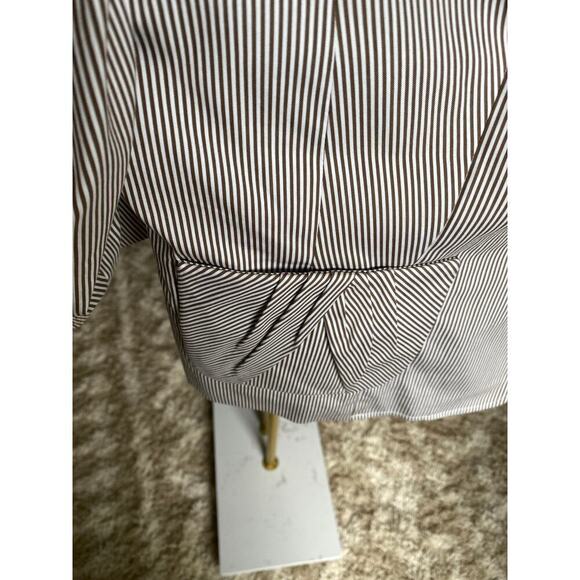 Doncaster Striped Peplum Blazer Suit Pant French Scandi Business Parisian Preppy - Picture 11 of 13